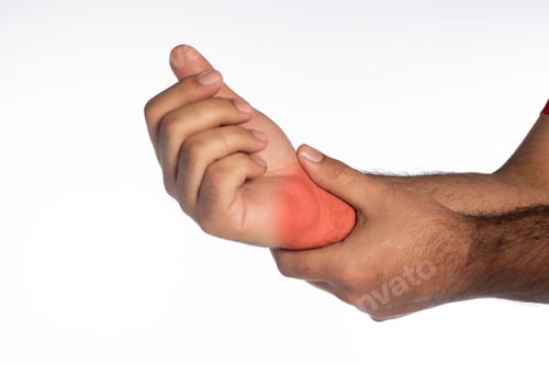 Preview: Man With Wrist Pain Signaled In Red