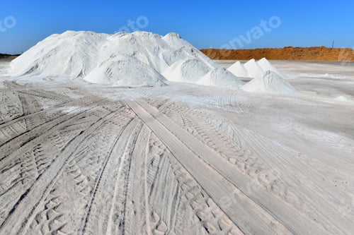 Preview: Large Piles Of Borax Stored Near An Agricultural Chemical Plant Resemble Snowy Mountains.