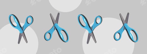 Preview: Scissors With Dropped Shadow From Above - Overhead View