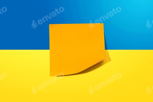 Preview: Sticky Note With Shadow Overhead View - Flat Lay