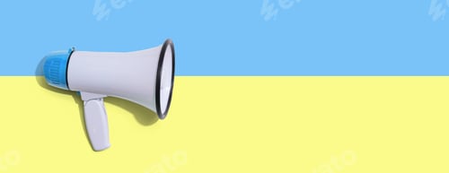 Preview: White Megaphone With Hard Shadow Overhead View