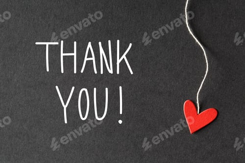 Preview: Thank You Message With Handmade Small Paper Hearts
