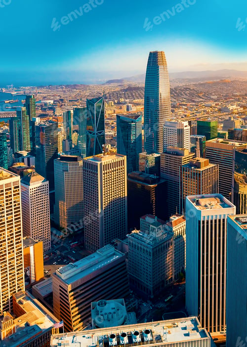 Preview: Downtown San Francisco Aerial View Of Skyscrapers