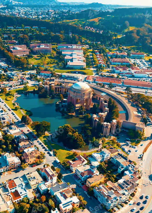 Preview: Aerial View Of San Francsico, Ca With The Palace Of Fine Arts
