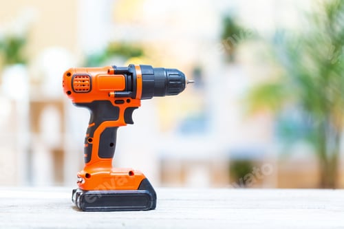 Preview: Cordless Drill on a Wooden Table
