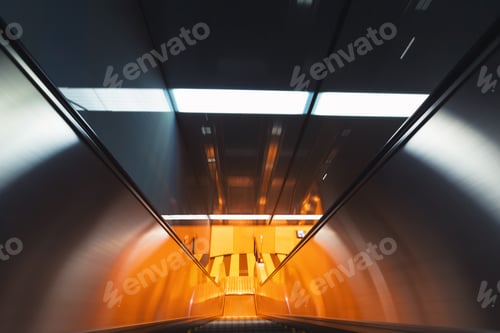 Preview: Motion Blurred View Of A Moving Escalator
