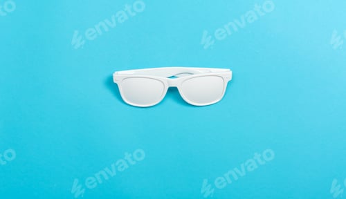 Preview: Funky Party Opaque Glasses On A Blue Paper Background