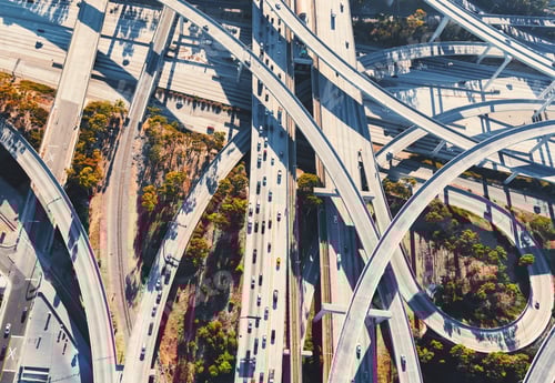 Preview: Aerial View Of A Massive Highway Intersection In Los Angeles