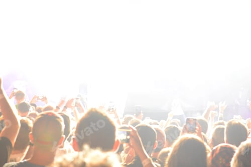 Preview: A Crowd Of People From The Backside During An On Stage Performance With Blinding Lights.