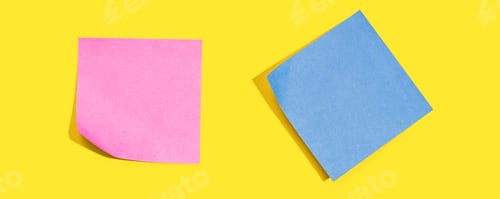 Preview: Sticky Notes With Shadow Overhead View - Flat Lay