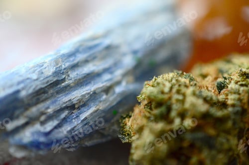 Preview: Powerful Holistic Healing Crystal Grid Kit. Fresh Flowers And Cannabis, Medical Marijuana Crystal