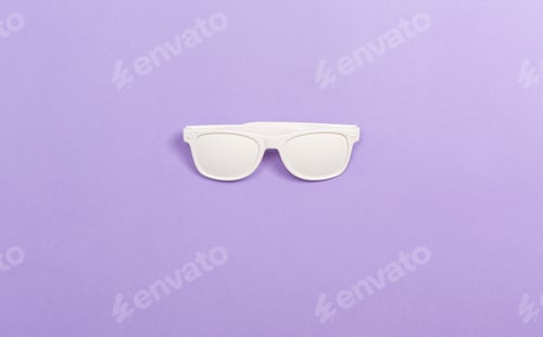 Preview: Funky Party Opaque Glasses On A Purple Paper Background