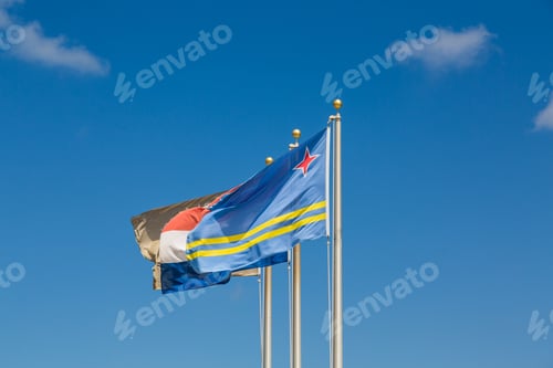 Preview: Flag Of Curacao On Blue Sky