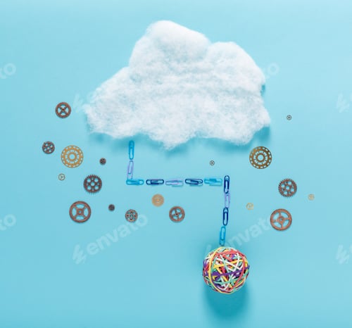 Preview: Cloud Computing Concept With Big Elastic Band Ball