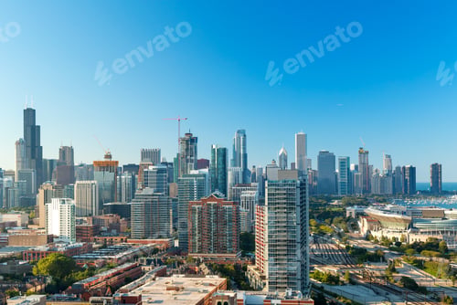 Preview: Chicago Skyscrapers Skyline On A Bright Afternoon