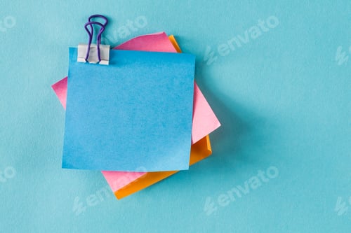 Preview: Blank Sticky Note On A Blue Background