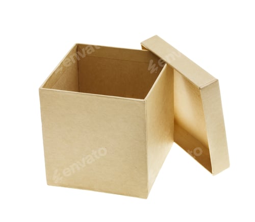 Preview: Cardboard Box On White Background