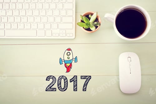 Preview: 2017 Concept With Workstation On A Light Green Wooden Desk
