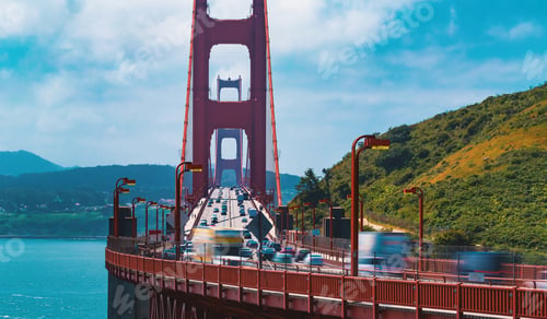 Preview: Traffic Passes Over San Francisco'S Golden Gate Bridge From Marin County