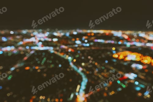 Preview: Aerial Blurred View Of A Massive Highway In Los Angeles, Ca At Night