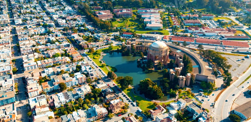 Preview: Aerial View Of San Francsico, Ca With The Palace Of Fine Arts