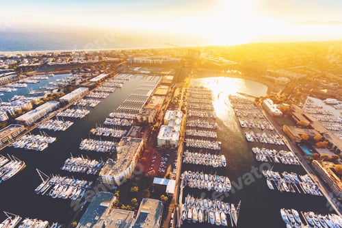 Preview: Aerial View Of The Marina Del Rey Seaside Community In Los Angeles