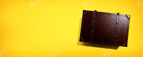 Preview: Travel Theme With A Old Fashioned Suitcase - Flat Lay