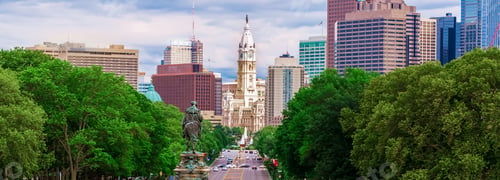 Preview: Downtown Philadelphia With A View Of The City Hall Building