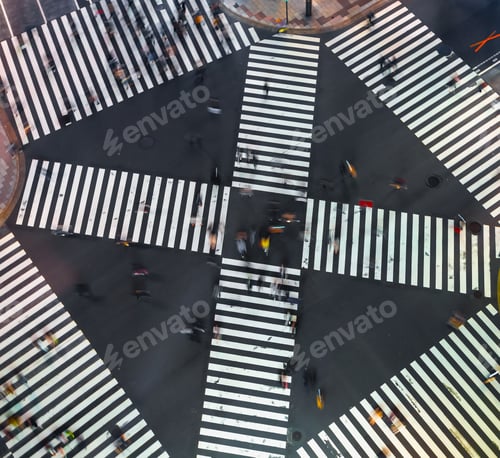 Preview: Traffic And People Cross A Busy Intersection In Ginza, Tokyo