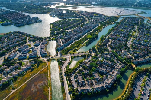 Preview: Aerial View Of Residential Real Estate Homes In Foster City, Ca