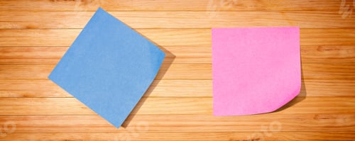 Preview: Sticky Notes With Shadow Overhead View - Flat Lay