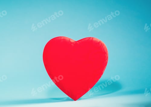 Preview: Valentine'S Day Heart Ornament On A Blue Background