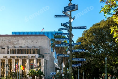 Preview: Sign In Dowtown Los Angeles Showing Sister Cities