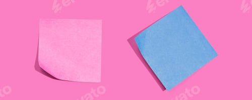 Preview: Sticky Notes With Shadow Overhead View - Flat Lay