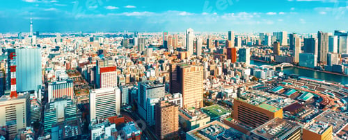 Preview: Aerial View Of The Cityscape Of Tokyo, Japan Near Tsukiji