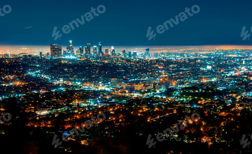 Preview: Aerial View Of Downtown Los Angeles At Night