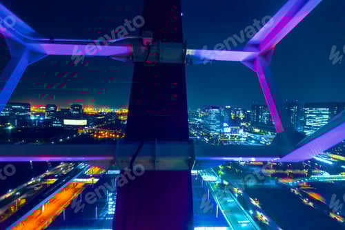 Preview: View Of Tokyo From Inside A Ferris Wheel At Night