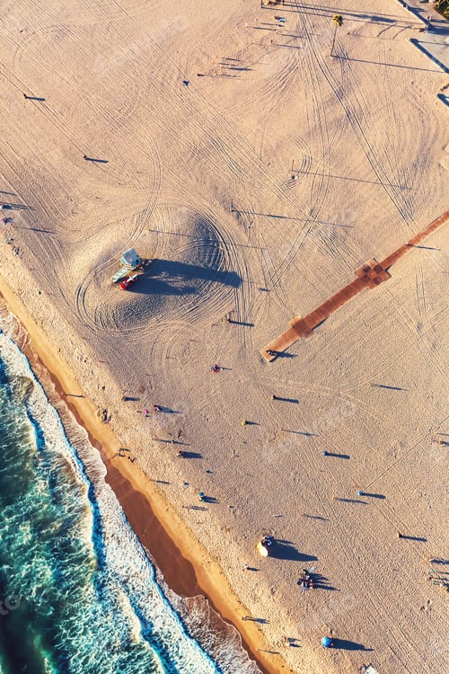 Preview: Aerial View Of The Beach In Santa Monica, Ca