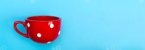 Preview: Big Red Coffee Mug On A Bright Blue Background