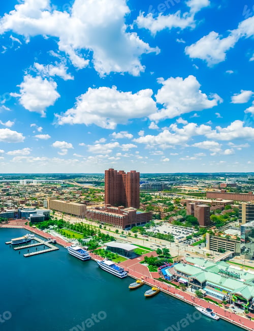 Preview: Inner Harbor In Baltimore, Maryland On A Clear Day