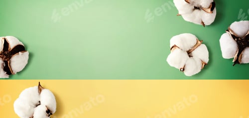 Preview: White Cotton Flowers - Overhead View Flat Lay