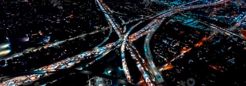 Preview: Aerial View Of A Massive Highway In Los Angeles, Ca At Night