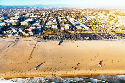 Preview: Aerial View Of The Beach In Santa Monica, Ca