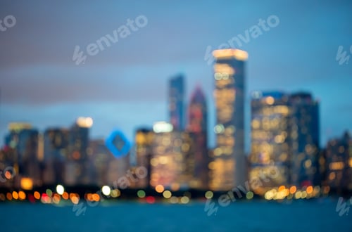 Preview: Blurred Bokeh Chicago Abstract Cityscape Skyline Background