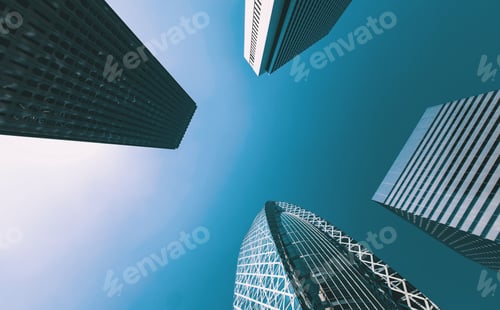 Preview: Skyscrapers Of Shinjuku, Tokyo, Japan Looking Up