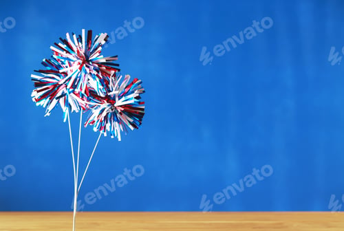 Preview: 4Th Of July American Independence Day Decorations On Blue Background