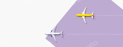 Preview: Flights Booking And Reservation Theme With Two Miniature Airplanes