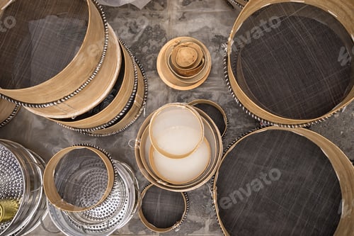 Preview: Various Grade Food Strainers In The Otavalo Farmers Market Ecuador