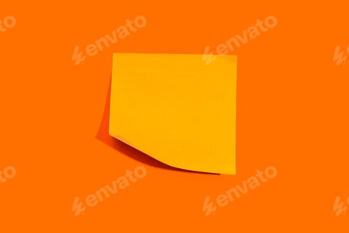 Preview: Sticky Note With Shadow Overhead View - Flat Lay