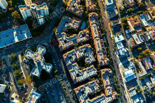 Preview: Aerial View Of Buildings On Near Westwood, Los Angeles, Ca